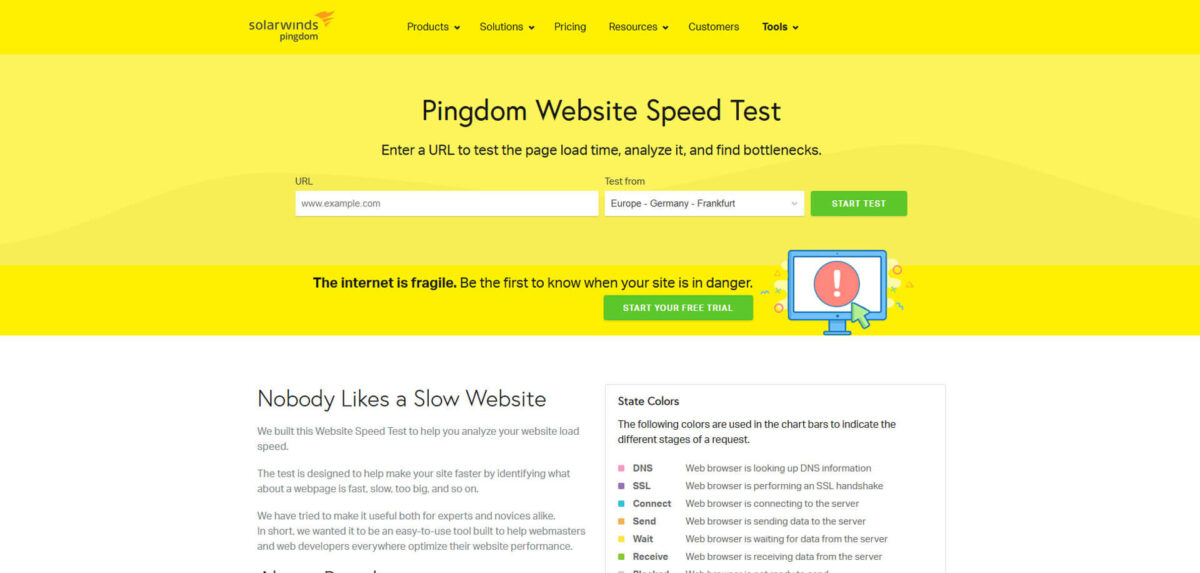 Pingdom Website Speed Test