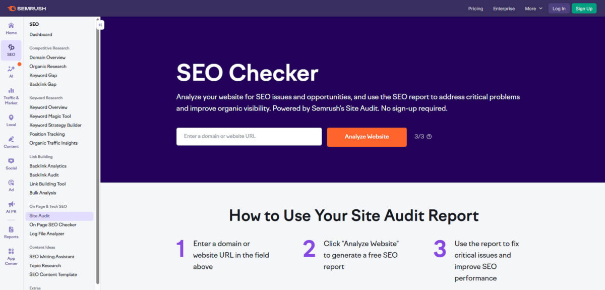 SEMrush Site Audit